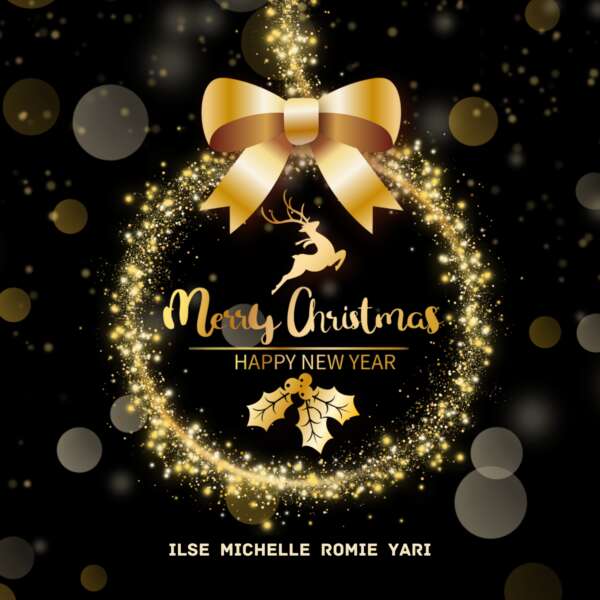 Golden Elegant Merry Christmas Square Card
